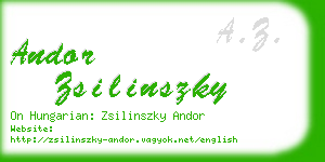 andor zsilinszky business card
